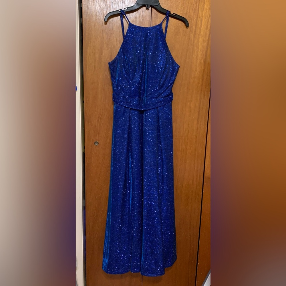 Navy Blue Sparkly Prom Dress